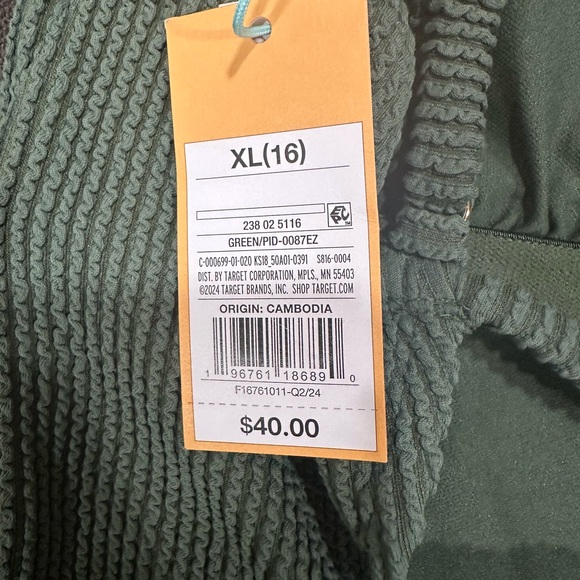 Green Ribbed One-Piece Swimsuit - Picture 6 of 6